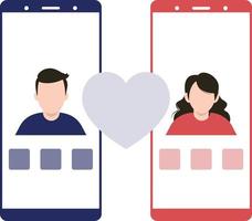 Couple is dating online. vector