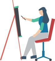 The girl is painting. vector