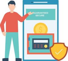 Payment is secure online. vector