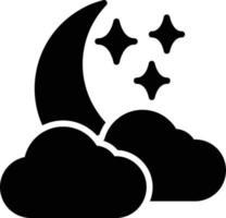 Night Glyph Icon vector