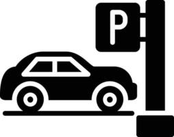 icono de glifo de estacionamiento de automóviles vector