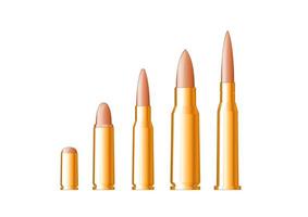 Set of gun bullets vector