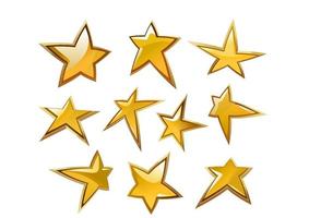 Glossy gold and yellow stars vector