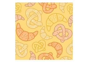 Seamless bakery pattern of croissants and pretzels vector