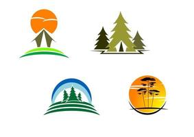 Tourism and travel icons or symbols vector