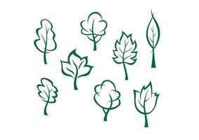 Icons and symbols of green trees vector