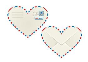 Heart shaped heart airmail envelope vector