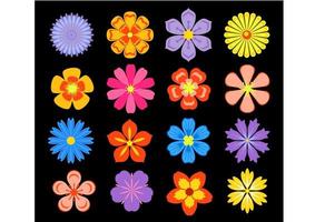 Set of floral elements and blossoms vector