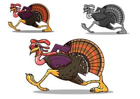 Running turkey bird vector