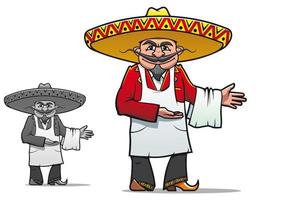 personaje chef mexicano vector