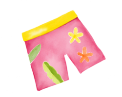 shorts de verão aquarela png