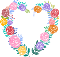 flower heart watercolor painted png