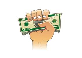 Money in people hand vector