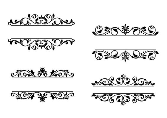 Header frame with retro floral elements