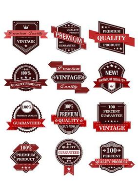 Banners and labels with ribbons
