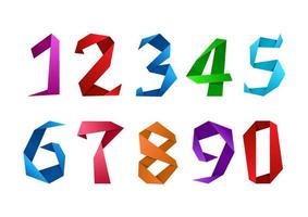 Digits and numbers in origami style vector