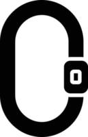 Carabiner Glyph Icon vector