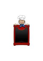 chef italiano con tablero de menú vector