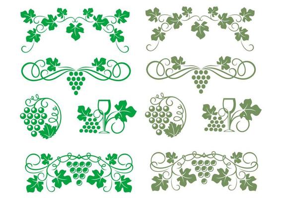 Grape swirls and elements