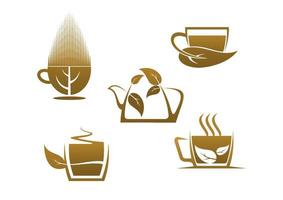 Herbal tea cups vector