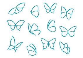 Butterflies insect silhouettes vector