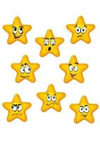 Cartoon stars with different emotions vector