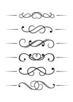 Swirl elements, dividers and borders vector