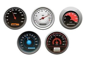 Car speedometers set vector