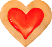 Watercolor heart cookie png