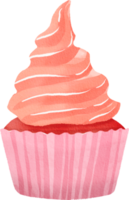 Watercolor cute cupcake png