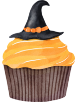 Aquarell süßer Halloween-Cupcake png