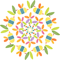 mandala de flores pintada em aquarela png