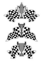 Racing sport emblems vector