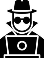 Hacker Glyph Icon vector