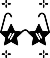 icono de glifo de gafas de estrella vector