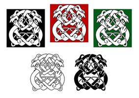 Celtic dogs and wolves vector