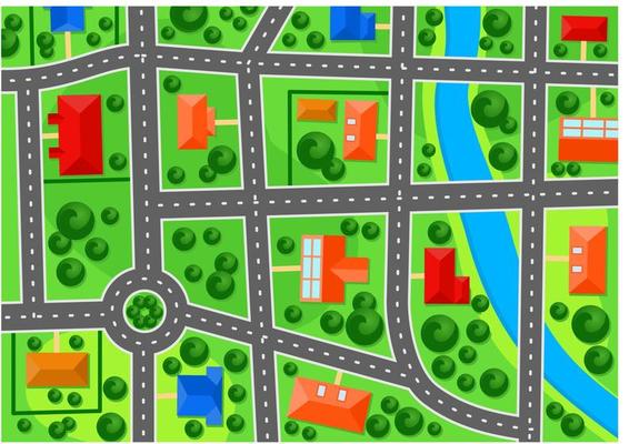 Map of suburb town