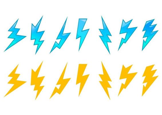 Set of lightning icons