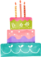 bolo de feliz aniversário com velas coloridas png