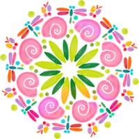 Blumen-Mandala-Aquarell gemalt png