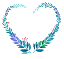 flower heart watercolor painted png