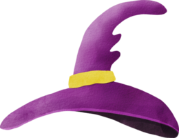 lindo sombrero de bruja pintado con acuarela png