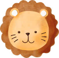 Watercolor cookie lion png