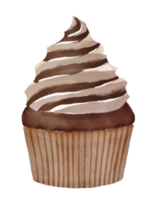 Aquarell-Schokoladen-Cupcake png