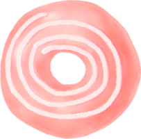 donut dibujado a mano acuarela png