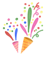 aquarelle de confettis colorés peints png