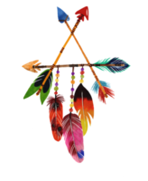 bohemian feather watercolor painted png