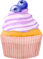 Watercolor cute cupcake png