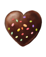 acquerello dipinto cuore forma cioccolato bomba png