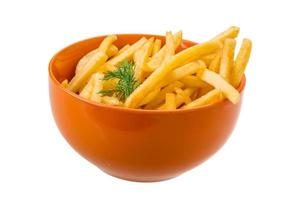 French fries on white background photo